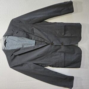 J Crew Unstructured Lightweight Men's Size S 100% Cotton Blazer Gray Pinstriped